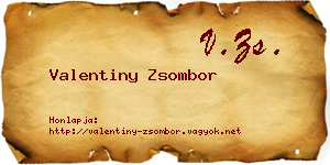 Valentiny Zsombor névjegykártya